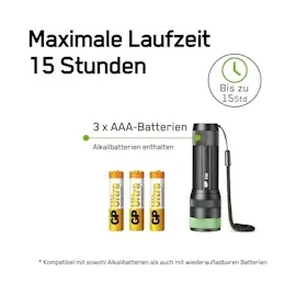 GP Discovery GPDISFLC32BK874 LED Taschenlampe batteriebetrieben 300 lm 15 h 120.5 g