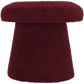 Wellhome Ø 'Teddy' Pilzhocker burgunderrot Ø43x38cm