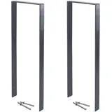 Trutzholm 2 x Fahrradanlehnbügel 119 x 39 cm Flachstahl 13 mm Anthrazit Einbetonieren Anlehnbügel Parker Typ U