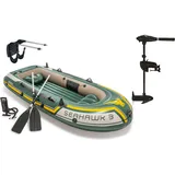 Intex Motorbootset Schlauchboot Seahawk 3 + Heckspiegel + Elektromotor