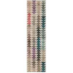 Kadima Design Wolle-Teppich mit Hoch-Tief-Effekt für Tiefe im Design, `Esk Jack`. 60x230 cm