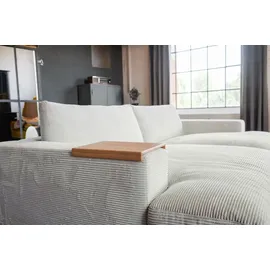 KAWOLA Big Sofa Cord 2-Sitzer Hellgrau