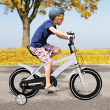 Brride 14 Zoll KinderFahrrad ab 3 Jahre, Jungen Mädchen Kinderfahrrad für ab 3-6 Jahre, Kinderfahrräder mit Stützräder, Höhenverstellbar, Kinder Fahrrad Cool Weiß