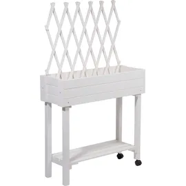 Dobar Hochbeet mit Rankhilfe 79 x 28,5 x 130 cm weiß