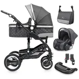 veska Kombi-Kinderwagen Schwarz/Grau