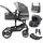 veska Kombi-Kinderwagen Schwarz/Grau