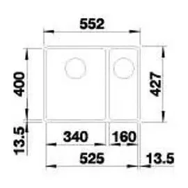 Blanco Subline 340/160-F cafe + Handbetätigung + InFino