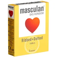 Masculan Ribbed & Dotted 3 (ribbed/dotted) 3 St