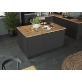 kochstation Kücheninsel KS-Bruneck 153 x 100 x 86 cm Grau