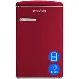 MEDION Retro Kühl-Gefrierkombination 108L (95L+13L) 89.5cm 37dB 110kWH 4* rot E