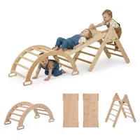 Relaxdays Kletterdreieck 3 in 1 Holz Braun