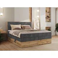 MKS Meble Boxspringbett WOOD CLASSIC KING, Doppelbett mit zwei