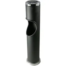 Novaliv Aschenbecher Standaschenbecher für draußen Schwarz 46,5cm hoch 9,5cm Ø 2in1 für Müll- und Zigarettenabfäl