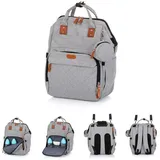 Chipolino Wickeltasche Kinderwagen Rucksack Grau
