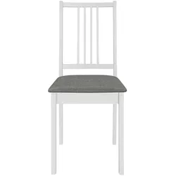vidaXL Esszimmerstühle mit Polstern 6 Stk. Weiß Massivholz
