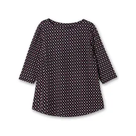 sheego 3/4-Arm-Shirt in tiefblau-gemustert | Gr.: 44-46
