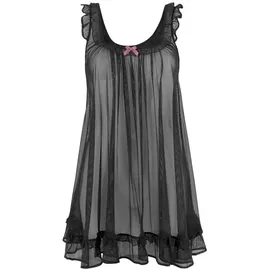 LASCANA Negligé Damen schwarz-mauve Gr.40/42