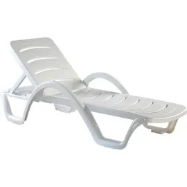 CLP Havana Sonnenliege 187 x 54 x 30 cm weiß 4 Stück