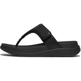 FitFlop Damen F-Mode Go Adjustable Flatform Toe-Post Sandale, Schwarz, 38