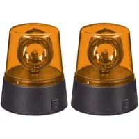 Relaxdays Rundumleuchte LED 11,5 cm x 9,5 cm Orange/Schwarz