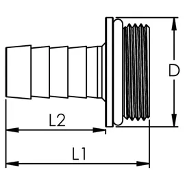 Riegler 1/3 Schlauchverschr. G1 1/4x32, m. NBR O-Ring, m. Bund, MS blank