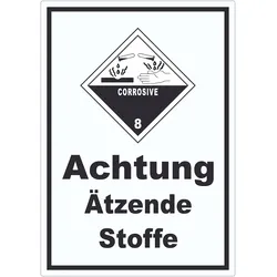 HB-Druck Aufkleber Ätzende Stoffe Corrosive A6 (105x148mm)
