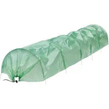 ECD Germany 1x Folientunnel Pflanztunnel 300x55x35 cm 3m Transparent/Grün 135 g/m2 mit 6 Gewölbter Stahldraht Ø 2mm, Foliengewächshaus