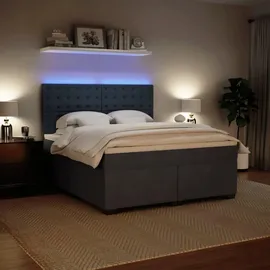 vidaXL Boxspringbett 180 x 200 cm Dunkelgrau