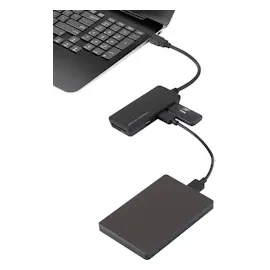 Renkforce 3 Port USB 3.2 Gen 1-Hub (USB 3.0) mit eingebautem SD-Kartenleser Schwarz