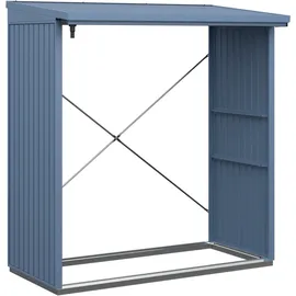 Hörmann Kaminholzregal Trend-V Typ 2 Metall 181 x 103 x 198 cm taubenblau
