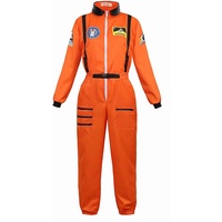 Jutrisujo Astronauten Kostüm ErwacÖsene Damen Kostüm Astronaut Weltraum Raumfahrer Halloween Cosplay Orange L