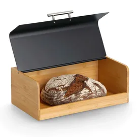 Zeller Brotkasten Bambus Metall 363x20x135cm schwarz