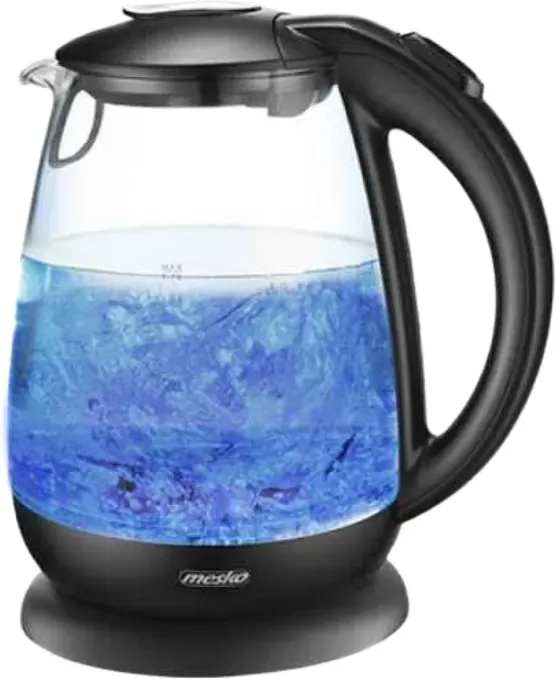 Mesko MS 1263 1,7L kabelloser Glas-Wasserkocher, 2200W Schnellkochfunktion mit LED-Beleuchtung & automatischer Abschaltung