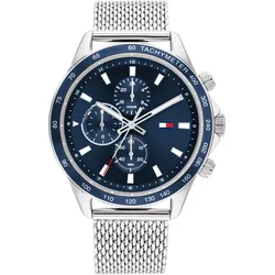 Multifunktionsuhr TOMMY HILFIGER "SPORT", silber (silberfarben), Armbanduhren, Herren, Quarzuhr, Armbanduhr, Herrenuhr, Edelstahlarmband