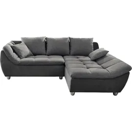 Jockenhöfer GRUPPE Genua L-Form, B: 250 cm", Microfaser-Struktur fein Ottomane beidseitig montierbar grau/dunkelgrau