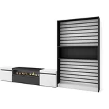 SKRAUT HOME WOHNWAND Wohnzimmer, weiß und schwarz, Elektrokamin,, 310/35/186cm