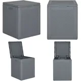 Gartenbox Grau pp Rattan 90 l - Gartenbox - Auflagenbox - Gartenmöbel - Outdoor Möbel - Rattan Optik - Home & Living