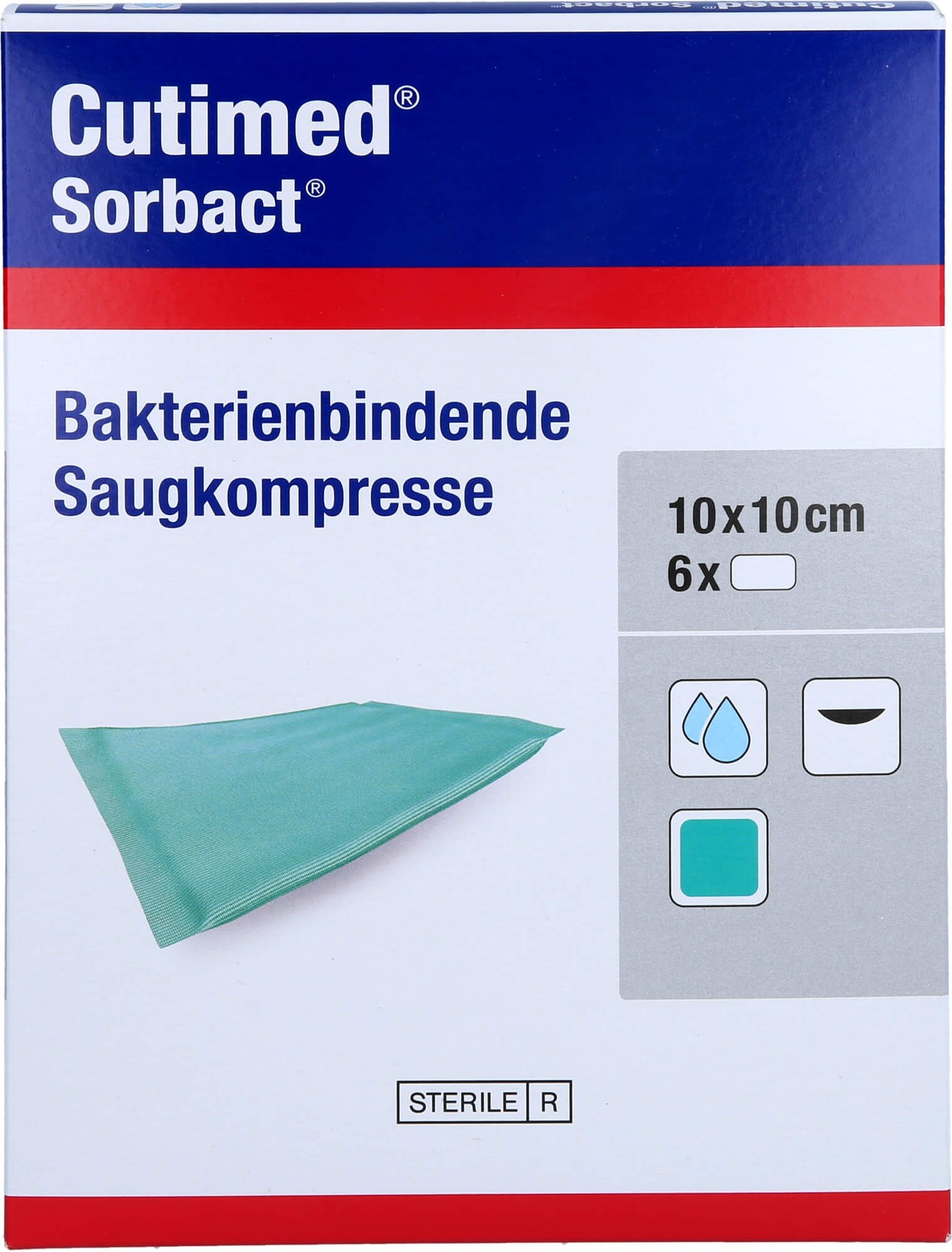 Cutimed Sorbact Saugkompressen 10x10cm 6 ST