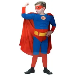 Superheldenkostüm mit Muskulatur - 110-120 cm