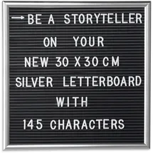 Relaxdays Letterboard 30 x 30 cm Schwarz/Silber