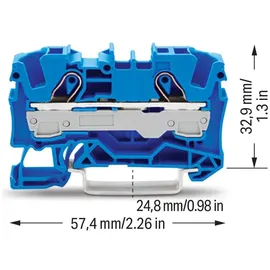 WAGO GmbH& Co. KG Durchgangsklemme 0,5-6/10qmm blau, 2L 2006-1204