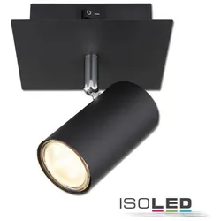 ISOLED Wandleuchte schwarz mit Schalter 1xGU10 Fassung exkl. Leuchtmittel