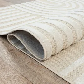 Sanat Berlin beige Creme, B:60cm H:6mm L:110cm, Kunstfaser, Teppiche, Teppich, In -und Outdoor geeignet, Außenbereich, Terrasse, Balkon, auch Läufer