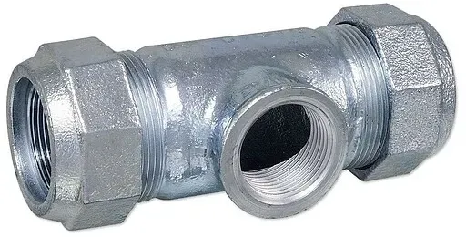 GEBO-Temperguss-Klemmverbinder für Stahlrohre - T-Stück 48,3 mm x 1 1/2'' IG - 01.150.04.05