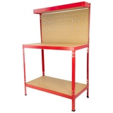 SCHMIDT security tools Werkbank 140x90x48cm Arbeitstisch Werkzeugbank Lochwand Werkzeugwand Werktisch