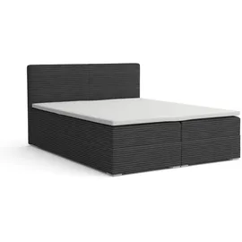 dein schlaf 24 BOXBETT LON III 160/200 in Cord Schwarz H4 - Schwarz