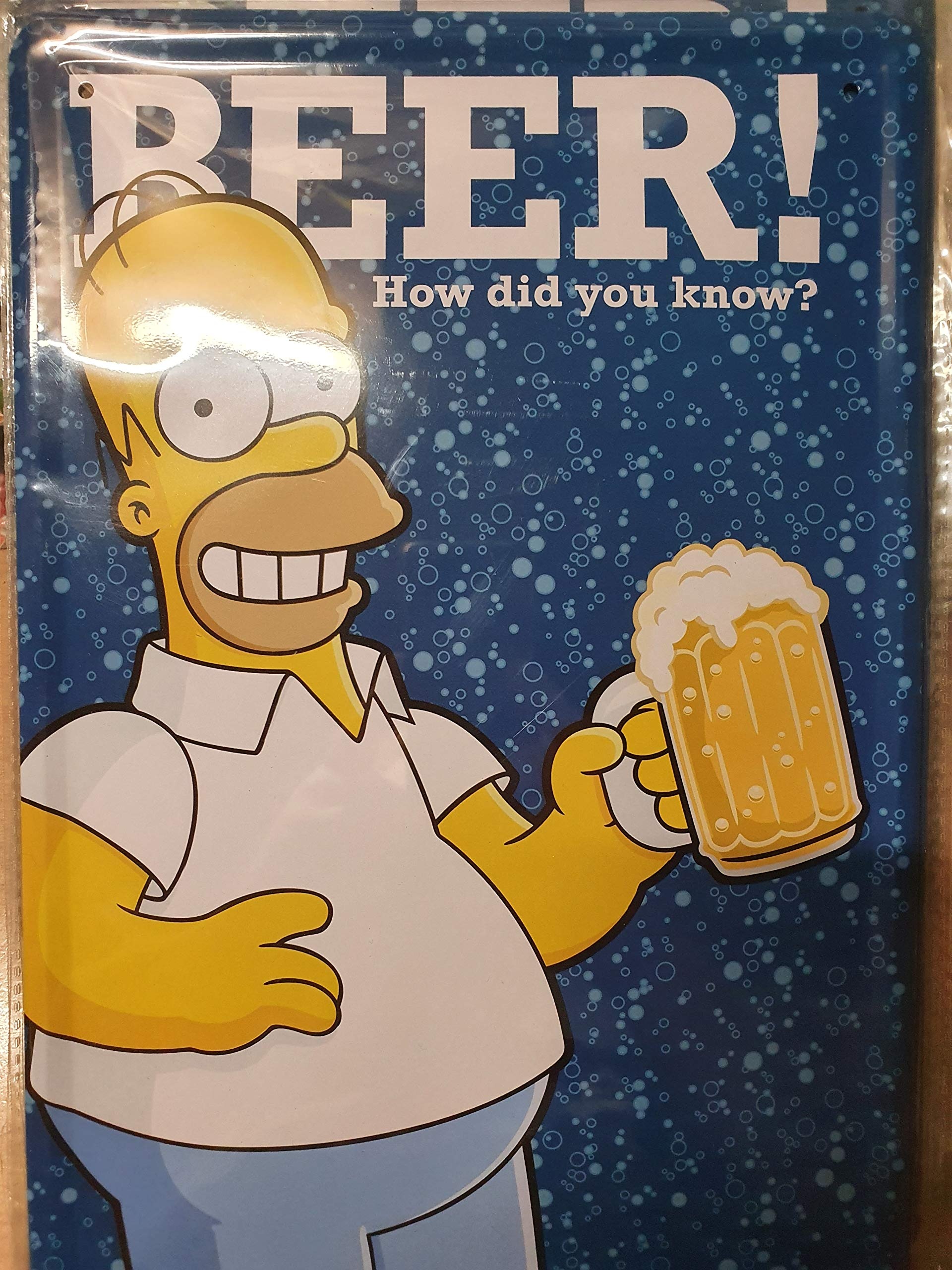 Blechschild Beer, how did you know? Bier Simpsons 20 x 30cm Reklame Retro Blech 121
