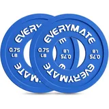 EVERYMATE Gummi Bruchhantelscheiben 2er Set Micro Hantelscheibe Paar 0,3 kg für Olympische Langhanteln für Krafttraining Microplatten Hantelscheibe