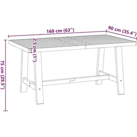 vidaXL Noain 160 x 75 x 90 cm braun