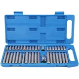 40-teiliges Torx-bit-steckschlüssel-set, 1/2-zoll- Und 3/8-zoll-antrieb, Torx-sechskant-bit-set Aus Legiertem Stahl, Leicht Zu Transportieren Mit 2 Antriebsadaptern
